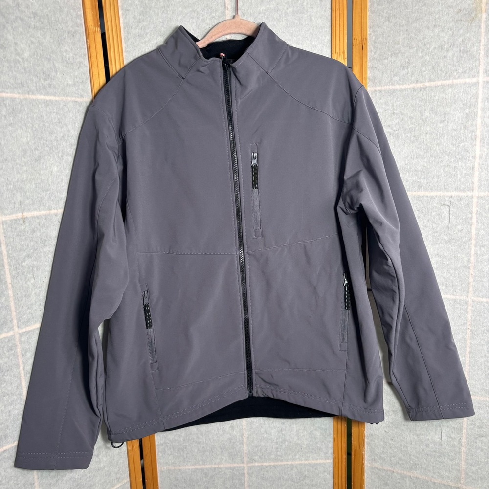 10,000 ft Above Sea Level Mens Gray Softshell Fleece Lined Jacket Large